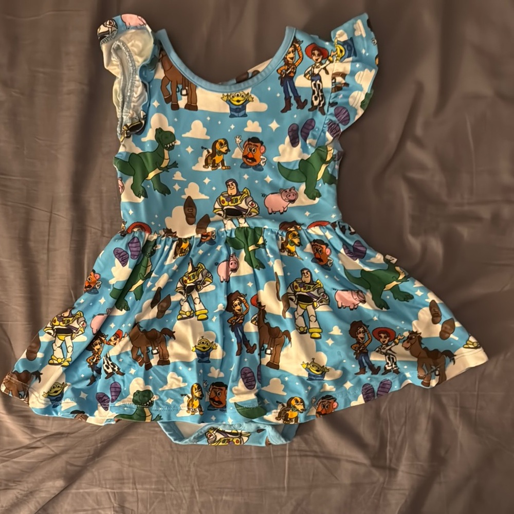 Bamboo Toy Story Print Blue twirl